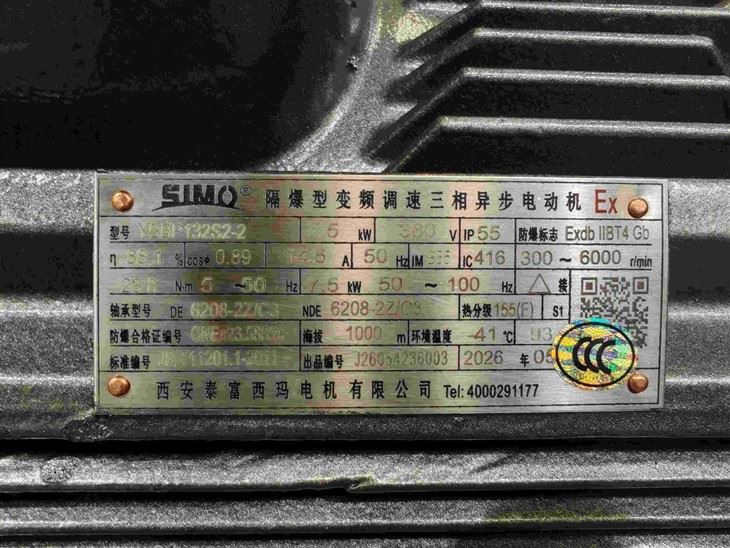 YBBP132S2-2 Explosion-proof VVVF 3 Phase 7.5 Kw Induction Motor factory